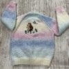 Girl's hand knitted cardigan to fit age 2 - 3 years - pastel shades with cute hedgehog embroidery - Image 6