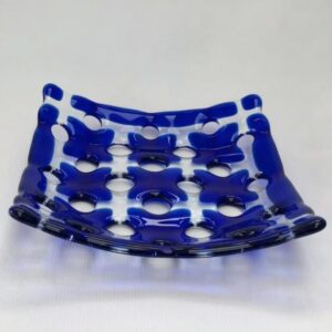 fused glass lattice dish