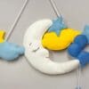 Blue and Yellow Night Sky - Personalised felt nursery wall and door sign - Image 4
