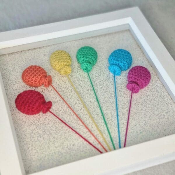 Organic cotton crocheted rainbow balloons