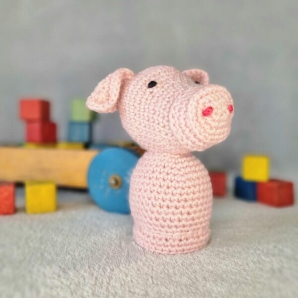Kids soft toy, handmade pig.