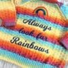 Girl's cardigan with decorative embroidered rainbow on back to fit age 3-4 years - Image 5