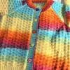 Girl's cardigan with decorative embroidered rainbow on back to fit age 3-4 years - Image 2