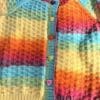 Girl's cardigan with decorative embroidered rainbow on back to fit age 3-4 years - Image 4