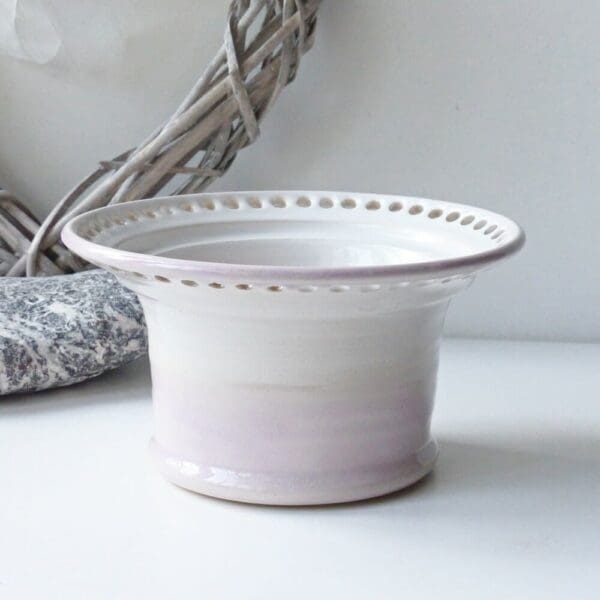 Pink and White Ceramic Earring Jewellery Bowl