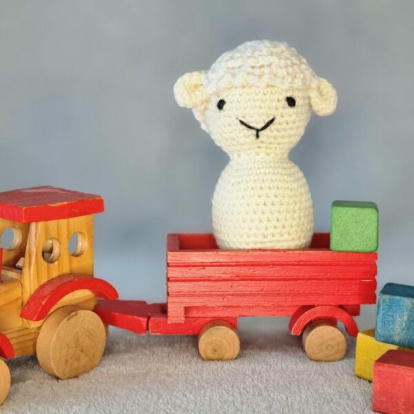 Pure wool crochet soft toy sheep