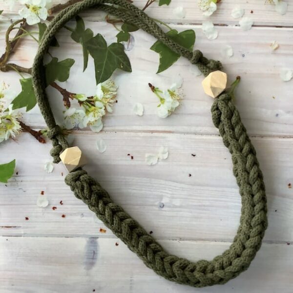 Crochet cotton cord necklace