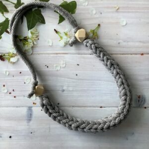 Grey crocheted necklace