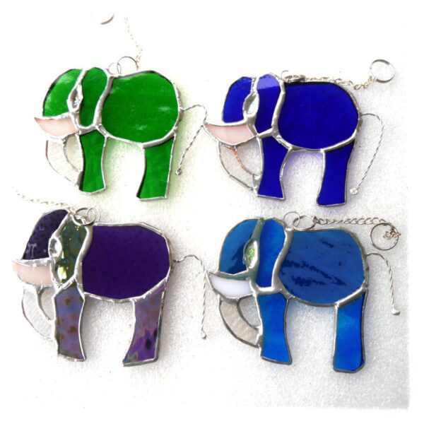 little mini elephant stained glass suncatcher