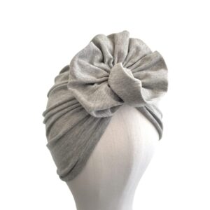 light grey cotton turban hat