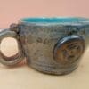 Espresso steampunk cup with cogs, Blue shot glass, Geeky handmade pottery, Sake cup - Image 2