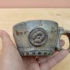 Espresso steampunk cup with cogs, Blue shot glass, Geeky handmade pottery, Sake cup - Image 5