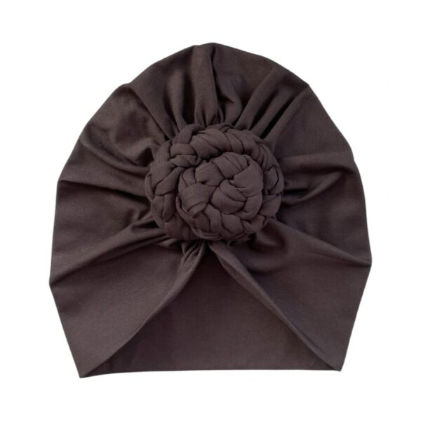 Black Chain Knot Cotton Turban for Women