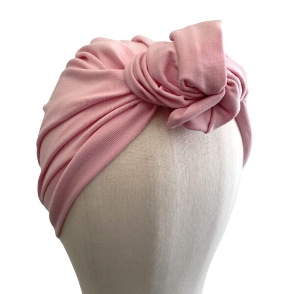Light pink front knot turban for women
