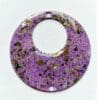 Brass - round - purple - pendant - enamel - resin
