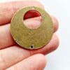 Brass - round - purple - pendant - enamel - resin