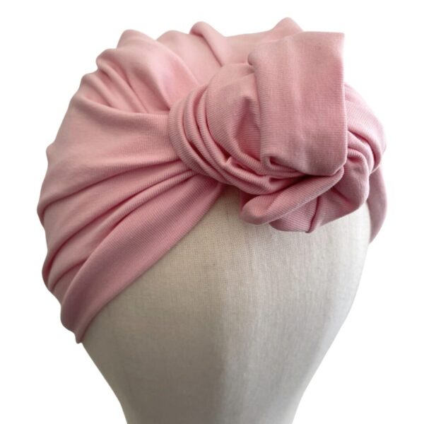 Light pink front knot turban for women