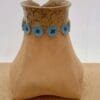 Ceramic vase brown and turquoise, Handmade stoneware vase with collar, Tribal art decor, Rustic ceramic vase, Folk art home decor - Image 3