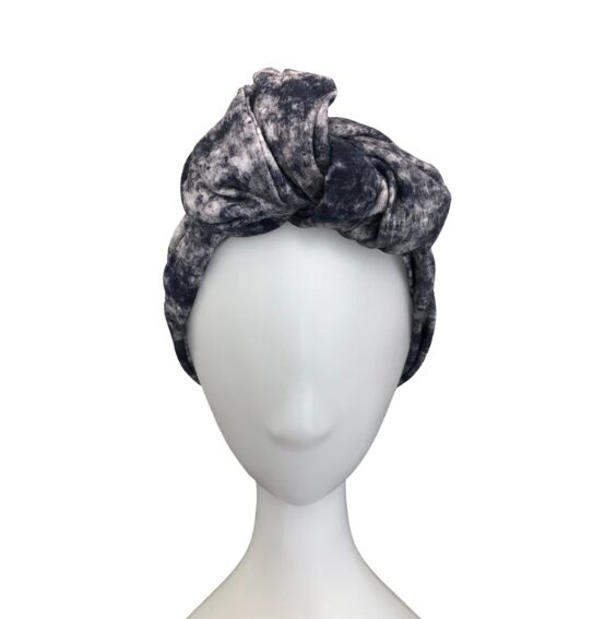 Wide Blue Organic Cotton Hair Bandana Headband
