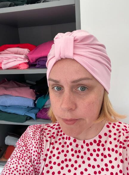 Handmade Pink Chemo Turban Hat Women