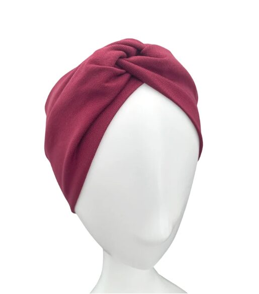 Wine Red Twist Turban Headband for Adults