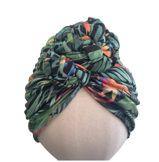 Tropical Print Vintage Style Turban Head Wrap
