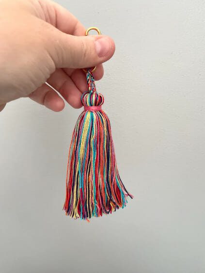 Rainbow Fringe Key Chain with Clasp