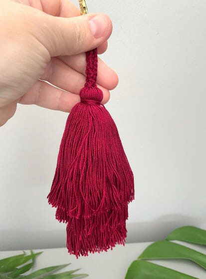 Wine Red Tassel Keychain Bag Decoration
