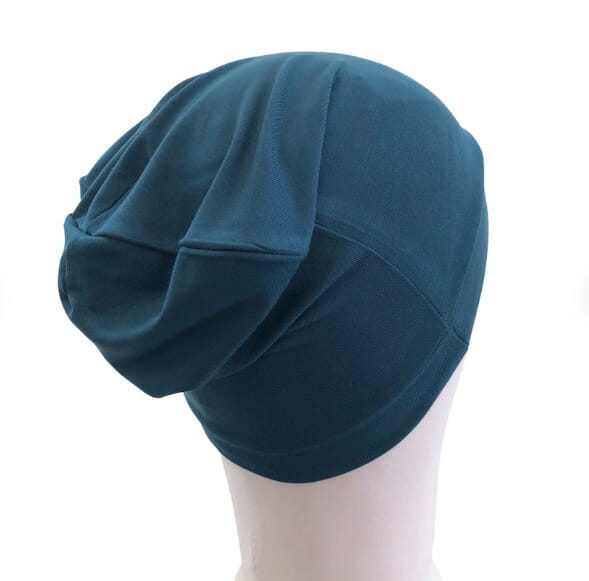 Teal BAMBOO Fabric BEANIE HAT for Hair Loss