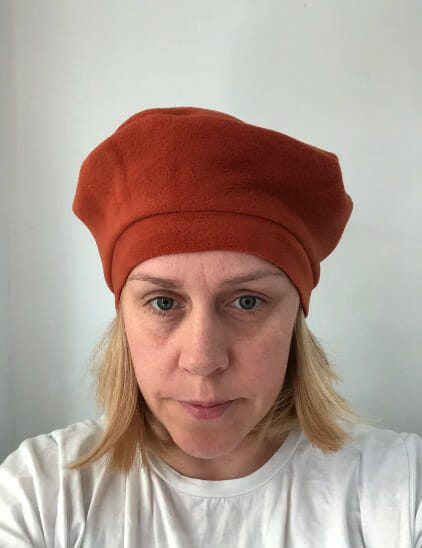 Burnt Orange Fleece Winter Beret Hat for Women