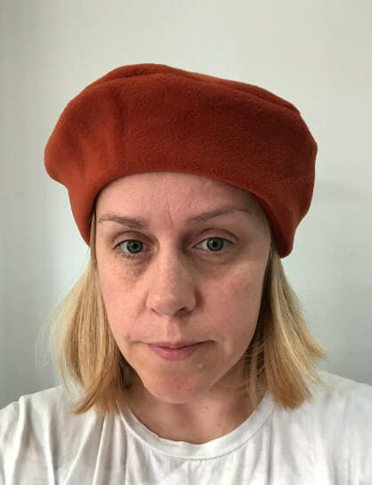 Burnt Orange Fleece Winter Beret Hat for Women