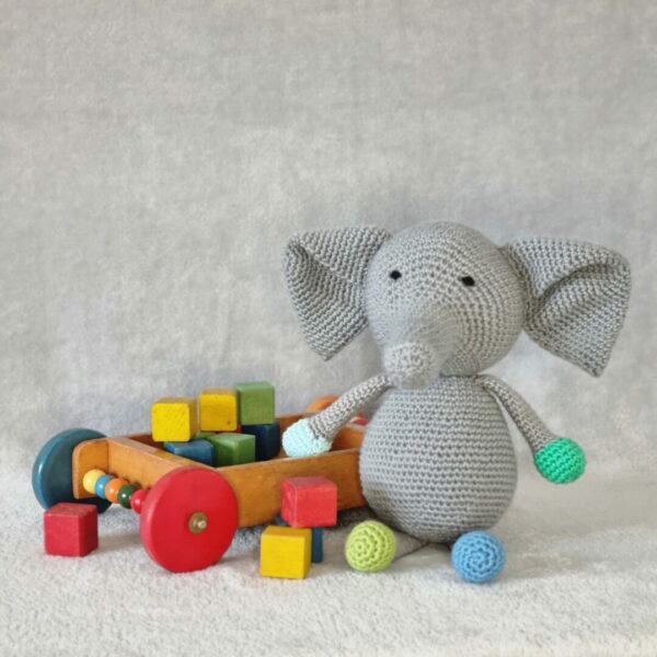 Children's handmade soft toy elephant