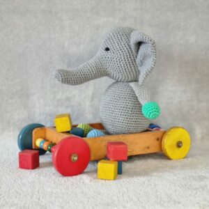 Crochet soft toy elephant