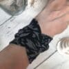 Tattoo cover up wide cuff black and grey bracelet