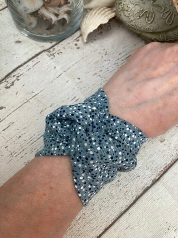 Blue cuff slip on twist bracelet