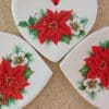 Heart ornament with robin or poinsettia - Heart shaped hanger with bird or flower - Christmas home decor - Hanging ornaments - Image 5