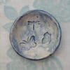 Blue butterfly and dragonfly ring holder, Trinket dish, Handmade stoneware tealight holder - Image 3