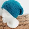 Sea Blue Slouchy Beanie Hat - Image 2