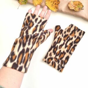Leopard typing arthritis wrist warmer gloves