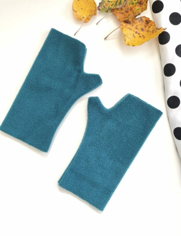 Teal blue Warm texting gloves fleece mittens