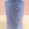 Mandala soap dish and toothbrush pot set, Aqua or purple bathroom accessory, Stoneware pottery, home decor, Indian inspired ceramics - Image 8