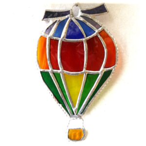 hotair balloon suncatcher stained glass handmade rainbow