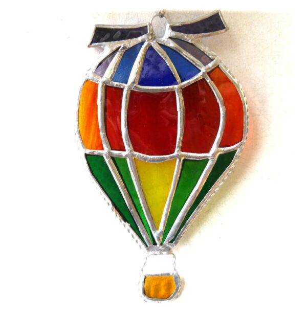 hotair balloon suncatcher stained glass handmade rainbow
