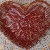 Heart ceramic dish, Ring dish, Tapas dish, Trinket bowls with lace pattern, handmade home decor, handbuilt stoneware tray - Image 6