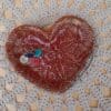 Heart ceramic dish, Ring dish, Tapas dish, Trinket bowls with lace pattern, handmade home decor, handbuilt stoneware tray - Image 5