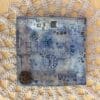 Square steampunk ceramic trinket dish, Plate with circuit board impression and cogs, Blue stoneware tray, Gift for him - Image 2