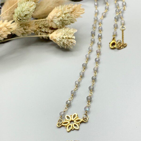 Labradorite gold necklace