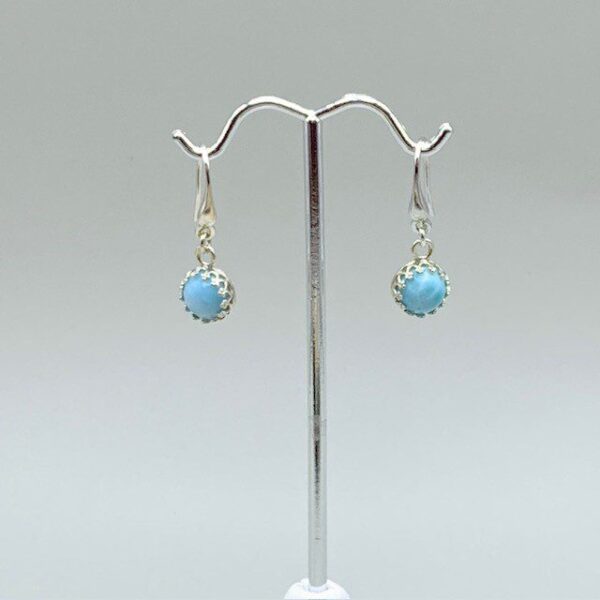 Larimar silver drop earrings