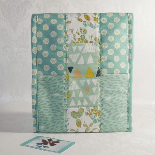 Green patchwork tablet case for iPad, Samsung Galaxy Tab 8.9 or e-reader - Image 4