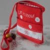 Red zipped crossbody bag featuring snowflakes - Image 3